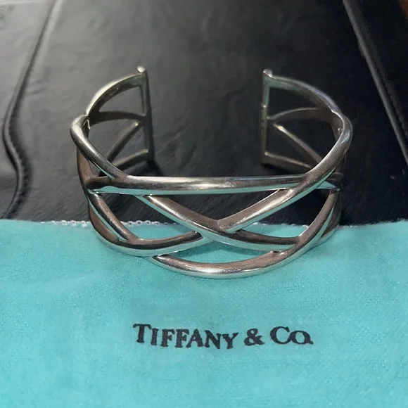 Tiffany & Co. Sterling Celtic Knot Cuff Bracelet, Rare and Retired - Picture 1 of 6